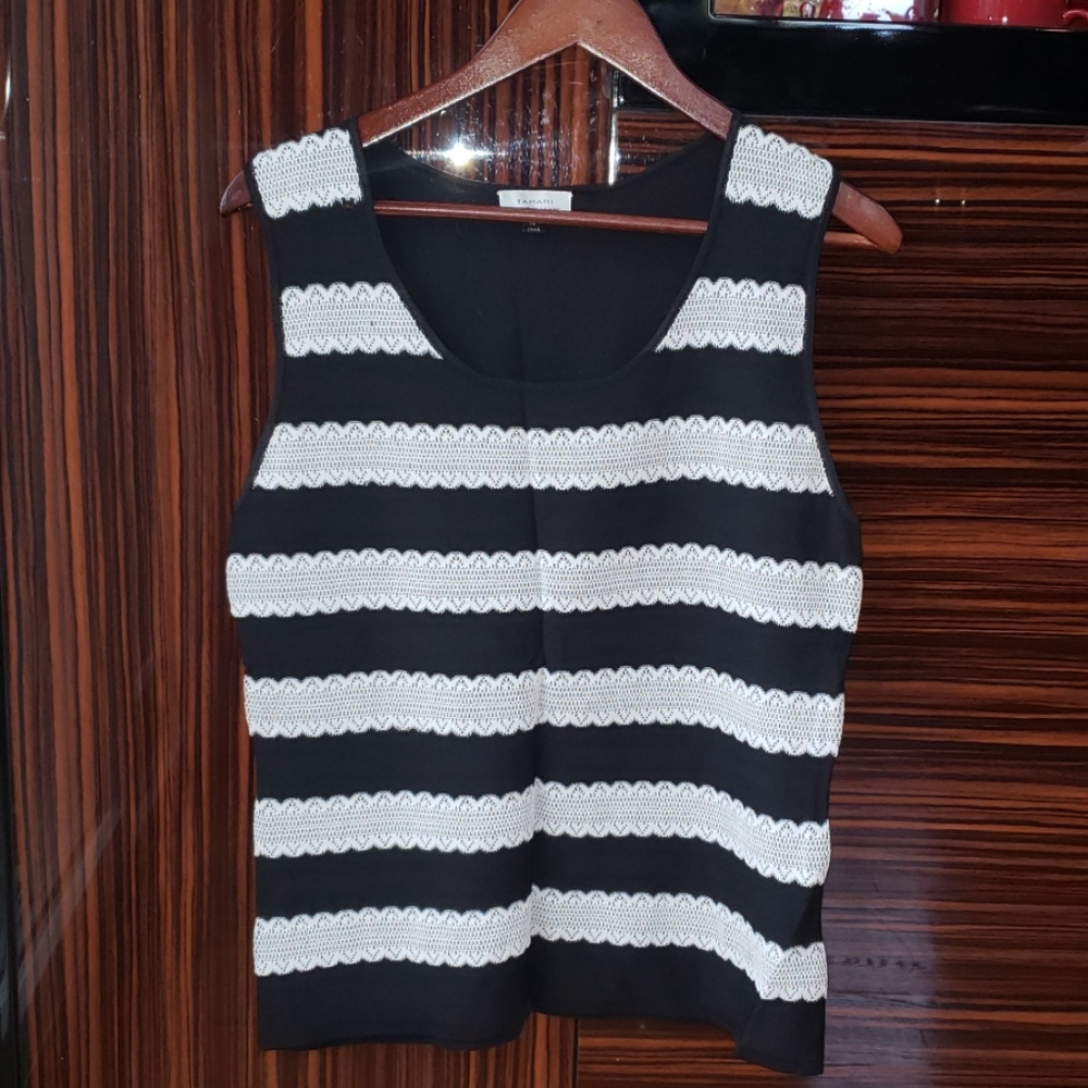 Tahari - striped sleeveless top